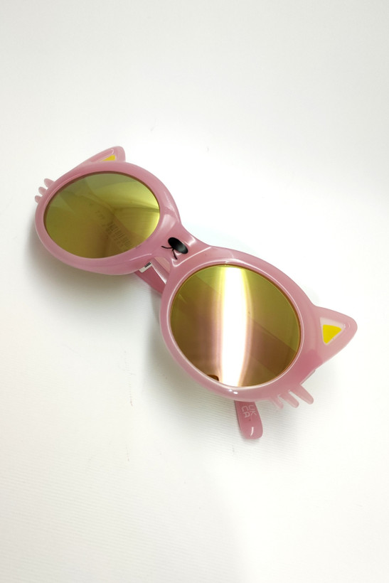 عینک آفتابی و برف بچگانه شیشه گرد آینهای مدل پیشی صورتی