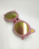 عینک آفتابی و برف بچگانه شیشه گرد آینهای مدل پیشی صورتی