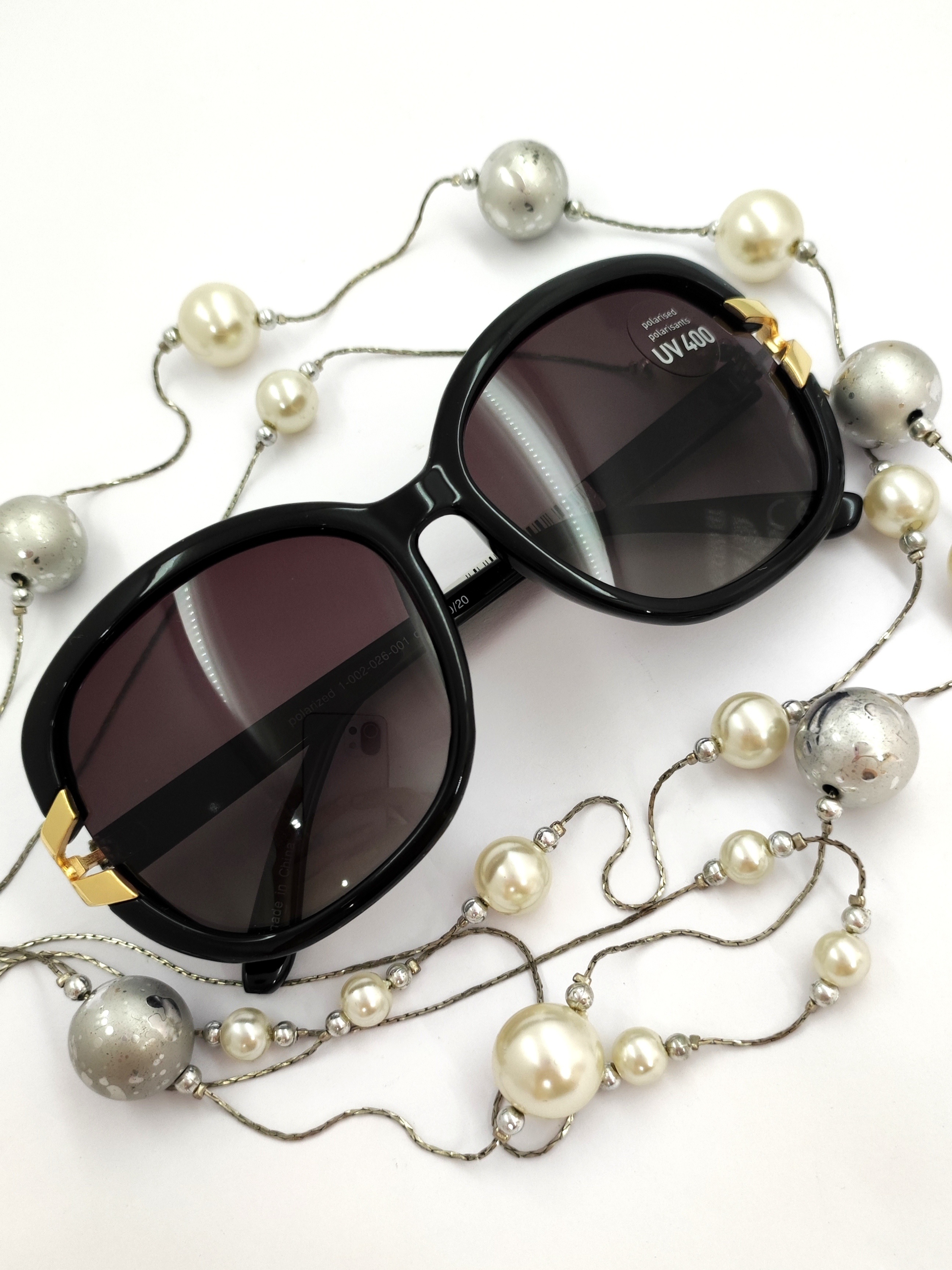 عینک آفتابی زنانه پلاریزه اورسایز مشکی