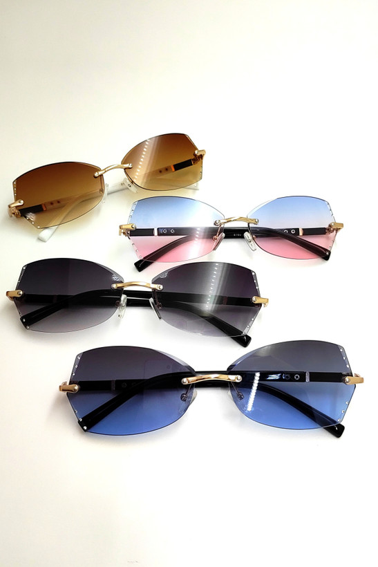 عینک آفتابی زنانه بدون فریم باریک نگیندار