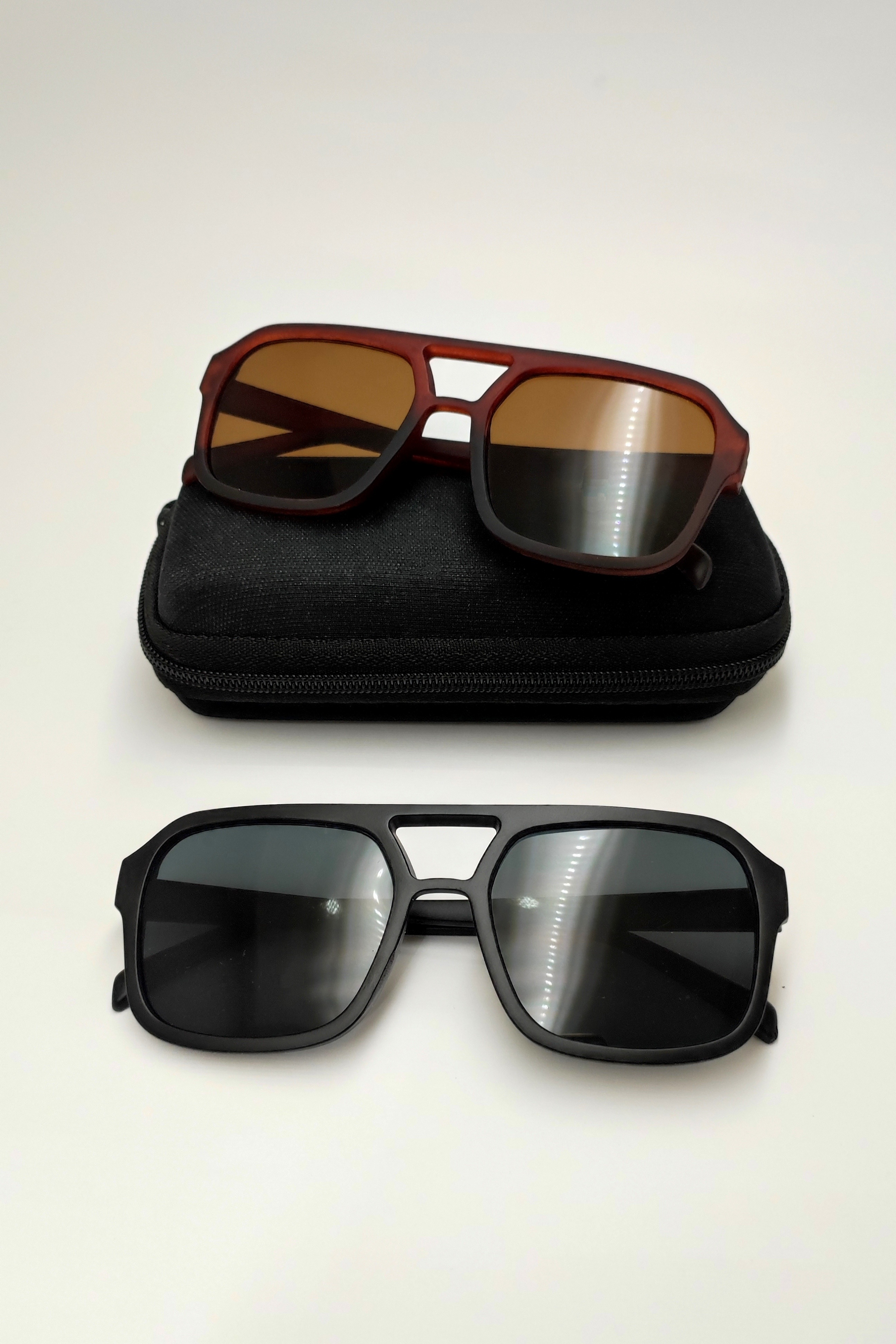 عینک آفتابی مردانه فلت مربعی مات