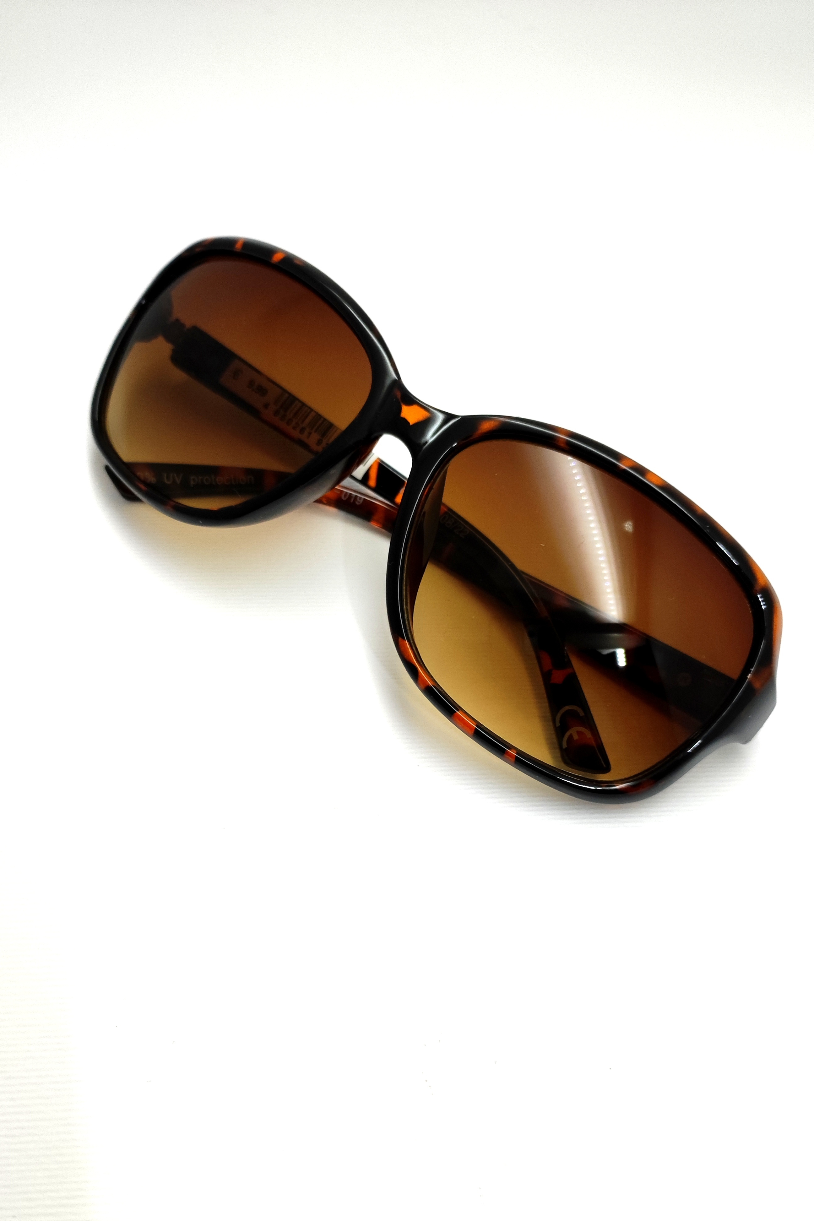 عینک آفتابی اورجینال زنانه بیضی رنگ هاوانا پلنگی دسته نگین‌دار