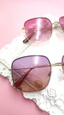 قیمت و خرید عینک آفتابی زنانه عدسی روشن رنگی فلزی مربی ظریف بنفش هایلایت