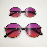 قیمت و خرید عینک آفتابی فریم گرد چندضلعی فلزی عدسی بنفش هایلایت اورجینال