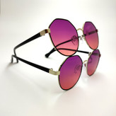 قیمت و خرید عینک آفتابی فریم گرد چندضلعی فلزی عدسی بنفش هایلایت اورجینال