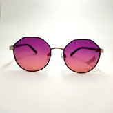 قیمت و خرید عینک آفتابی فریم گرد چندضلعی فلزی عدسی بنفش هایلایت اورجینال