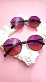 قیمت و خرید عینک آفتابی فریم گرد چندضلعی فلزی عدسی بنفش هایلایت اورجینال