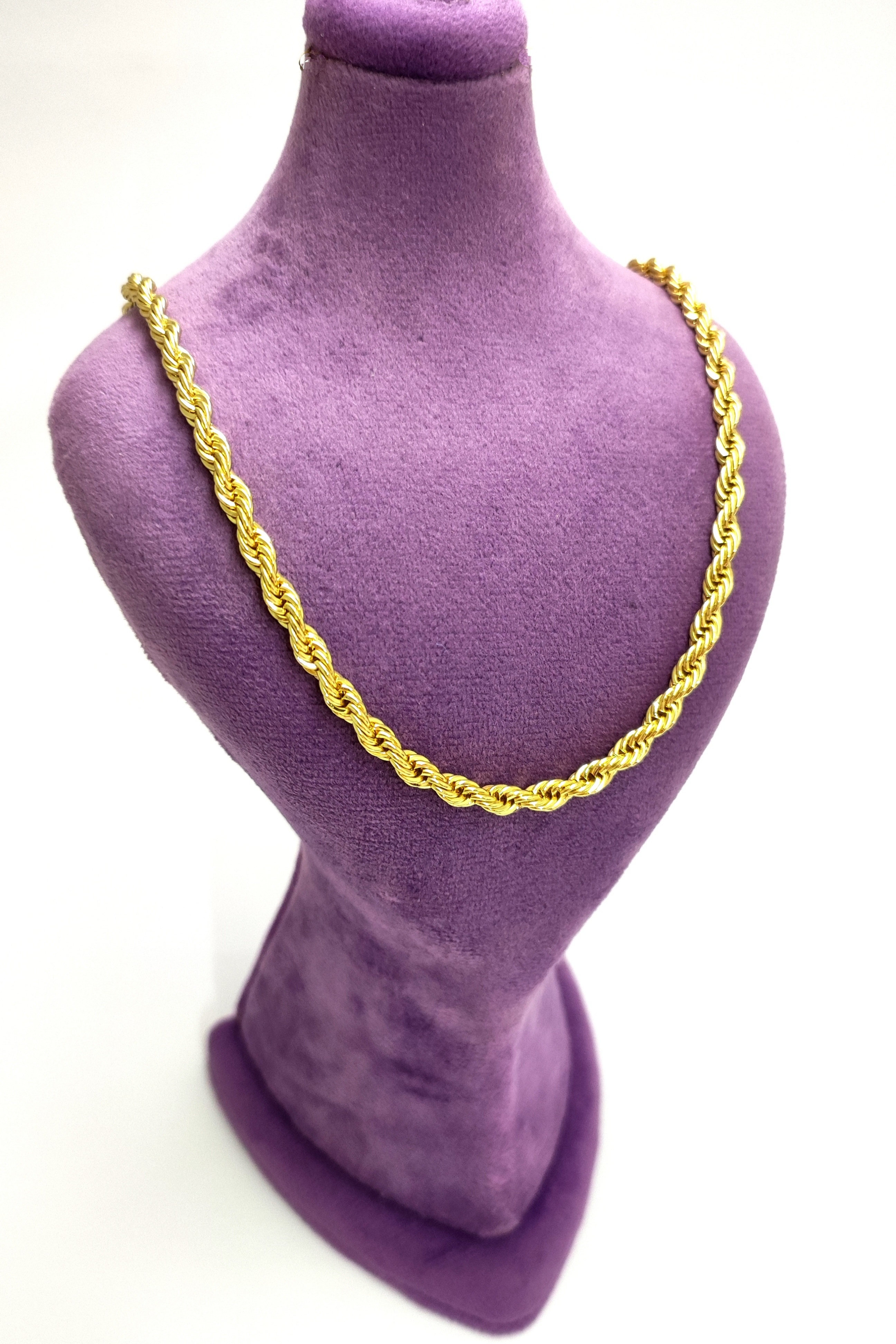 زنجیر اورجینال مدل طنابی آبکاری طلا