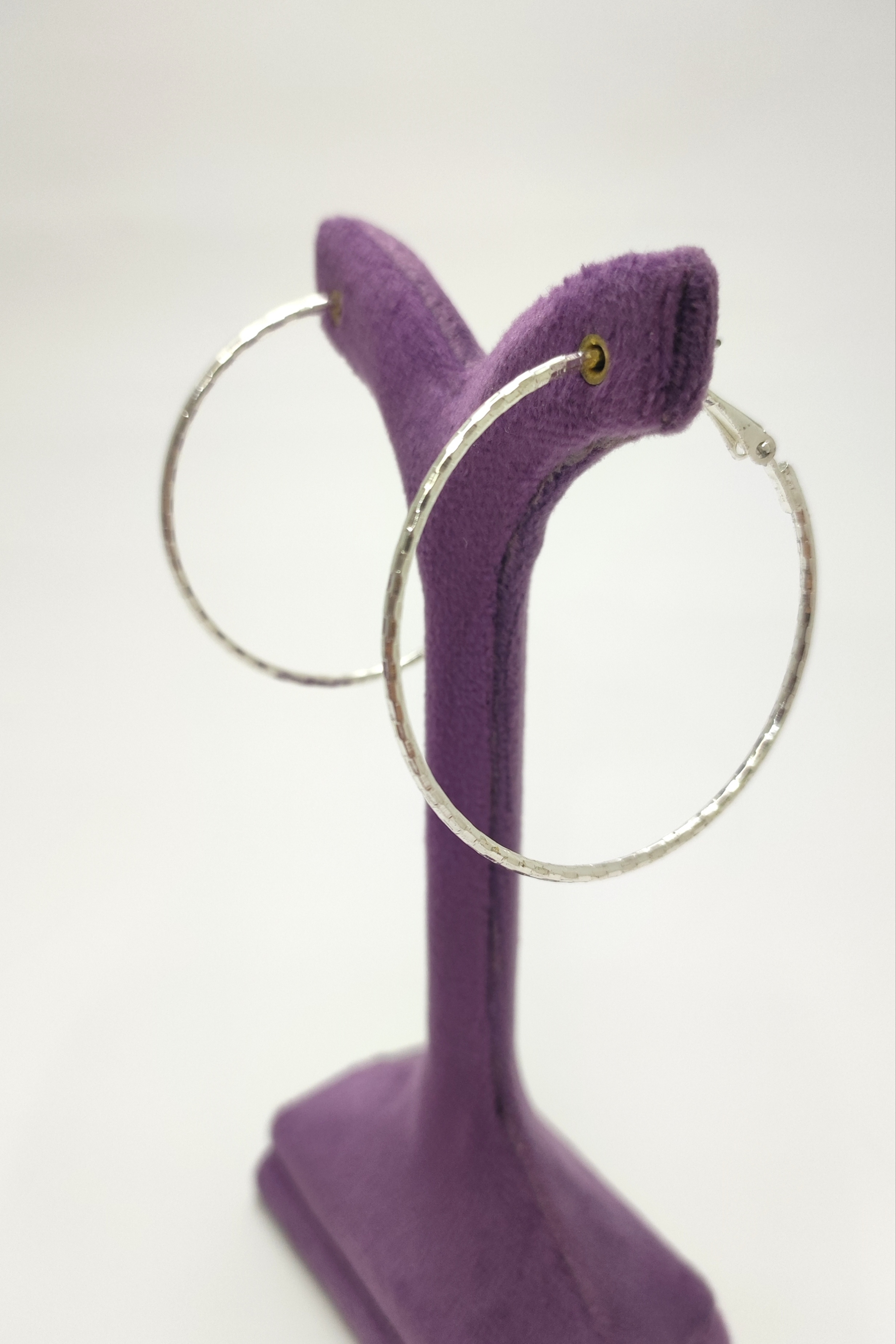 گوشواره اورجینال حلقه‌ای رنگ نقره‌ای