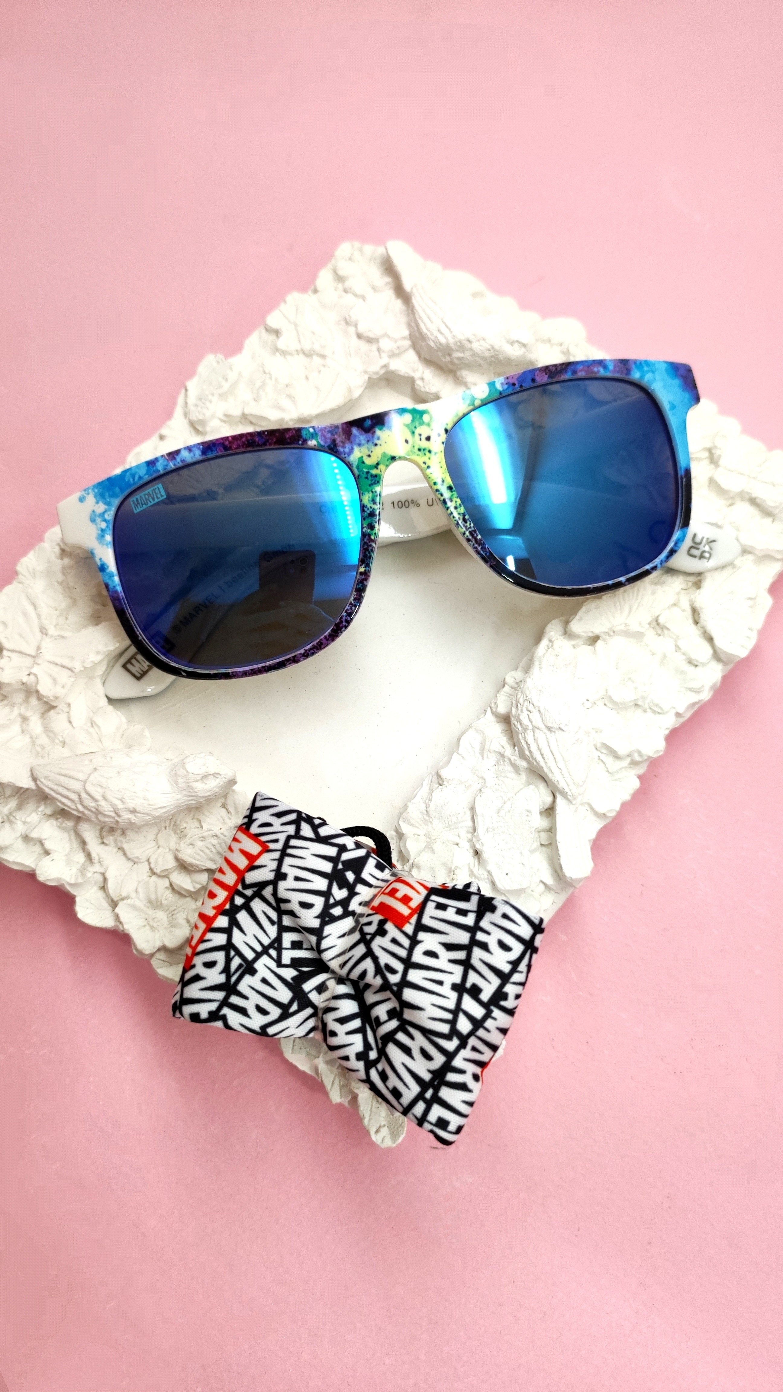 عینک آفتابی و برف اورجینال اسپرت یونیسکس عدسی آینه‌ای آبی فریم ابروبادی