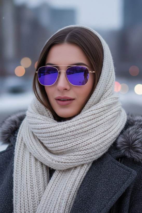 عینک شب و روز اورجینال یونیسکس فلزی عدسی بنفش روشن