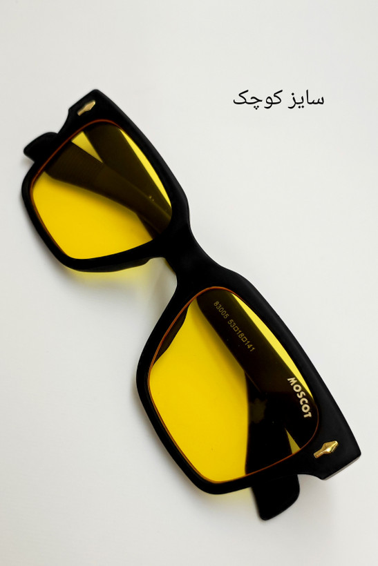 عینک شب و آفتابی یونیسکس کپی از برند موسکات در دو سایز رنگ مشکی مات مخملی